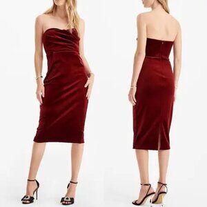 Express | Velvet Sweetheart Neckline Strapless Midi Sheath Dress - NWT 🤩